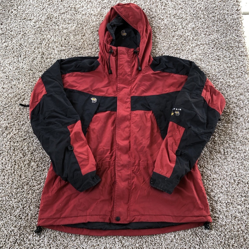 Mountain Hardwear Conduit Rain Jacket Mens L Red/Black Gore-Tex Gorpcore Parka
